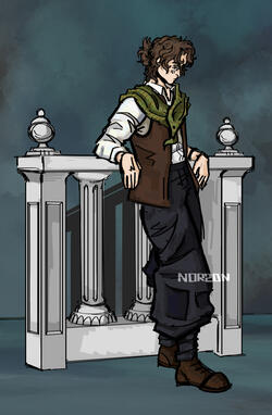 full-body colored sketch